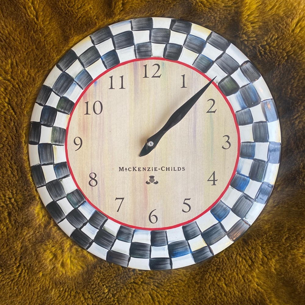 Mackenzie Child’s Courtley Check Enamel Clock